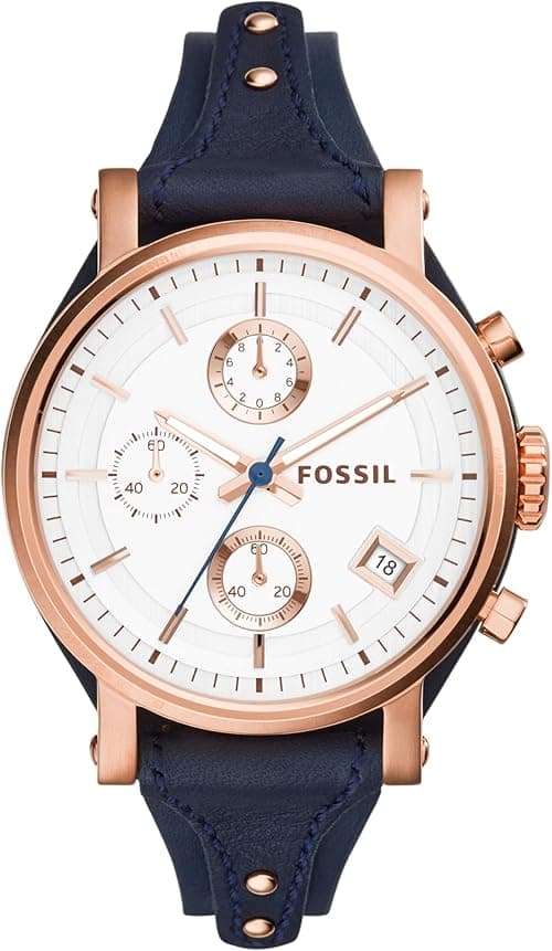 Fossil Original Boyfriend Women's Watch with Chronograph Display and Genuine Leather Cuff Band on Amazon.ae - Price Tracker