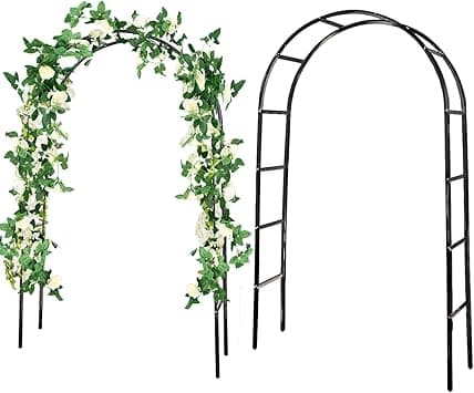 LIWEGHT 7.9Ft Metal Garden Arch, Garden Trellis for Climbing Plants, Outdoor Wedding Garden Arch Bridal Party Decoration, Assemble Freely 2 Sizes, Black - Amazon.ae Price Tracker
