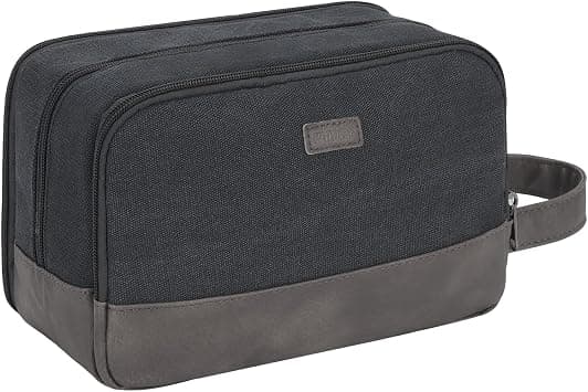 WANDF Travel Toiletry Bag for Men Large Toiletries Shaving Bag Water Resistant Hanging Dopp Kit Travel Accessories Bag for Women Men (Black) - Best Deal Finder