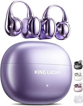 King Lucky Clip-on Earbuds Open Ear Wireless Bluetooth 5.4 Headphones with Microphone, 50H Playing, Noise Cancellation, Waterproof, Comfortable for Small Ears and Glasses Wearers, Sports, Training - Amazon.ae Price Tracker
