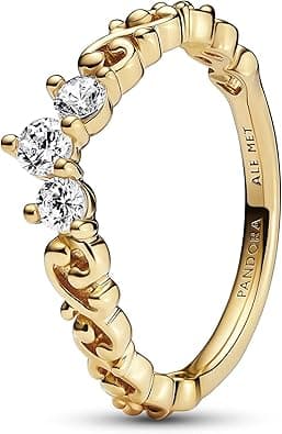 Pandora Moments Regal tiara 14k gold-plated ring with clear cubic zirconia on Amazon.ae - Price Tracker