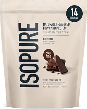 Isopure Protein Powder, Whey Protein Isolate Powder, 25g Protein, Low Carb & Keto Friendly, Naturally Sweetened & Flavored, Flavor: Chocolate, 14 Servings, 1 Pound على Amazon.ae - متتبع الأسعار