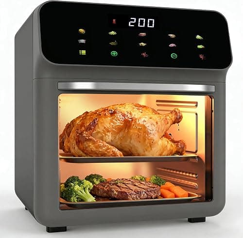 1350W 10L Large Capacity Digital Air Fryer, 10-in-1 Convection Air Fryer with Touch Screen & Visible Window, Non-Stick Liner & Complete Cooking Accessories on Amazon.ae - Price Tracker