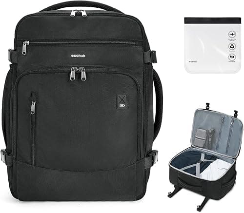 ECOHUB Travel Backpack for Airline Approved, Carry on Backpack with 15.6" Laptop Pocket for International Travel Bag on Amazon.sa - Price Tracker