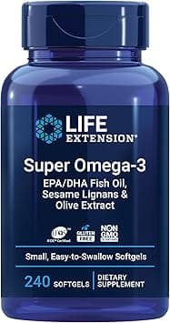 Life Extension Super Omega-3 with EPA/DHA Fish Oil, Sesame Lignans & Olive Extract For Heart Health and Brain Support Gluten Free Non-GMO Small Easy-To-Swallow, 240 Softgels - Amazon.ae Price Tracker