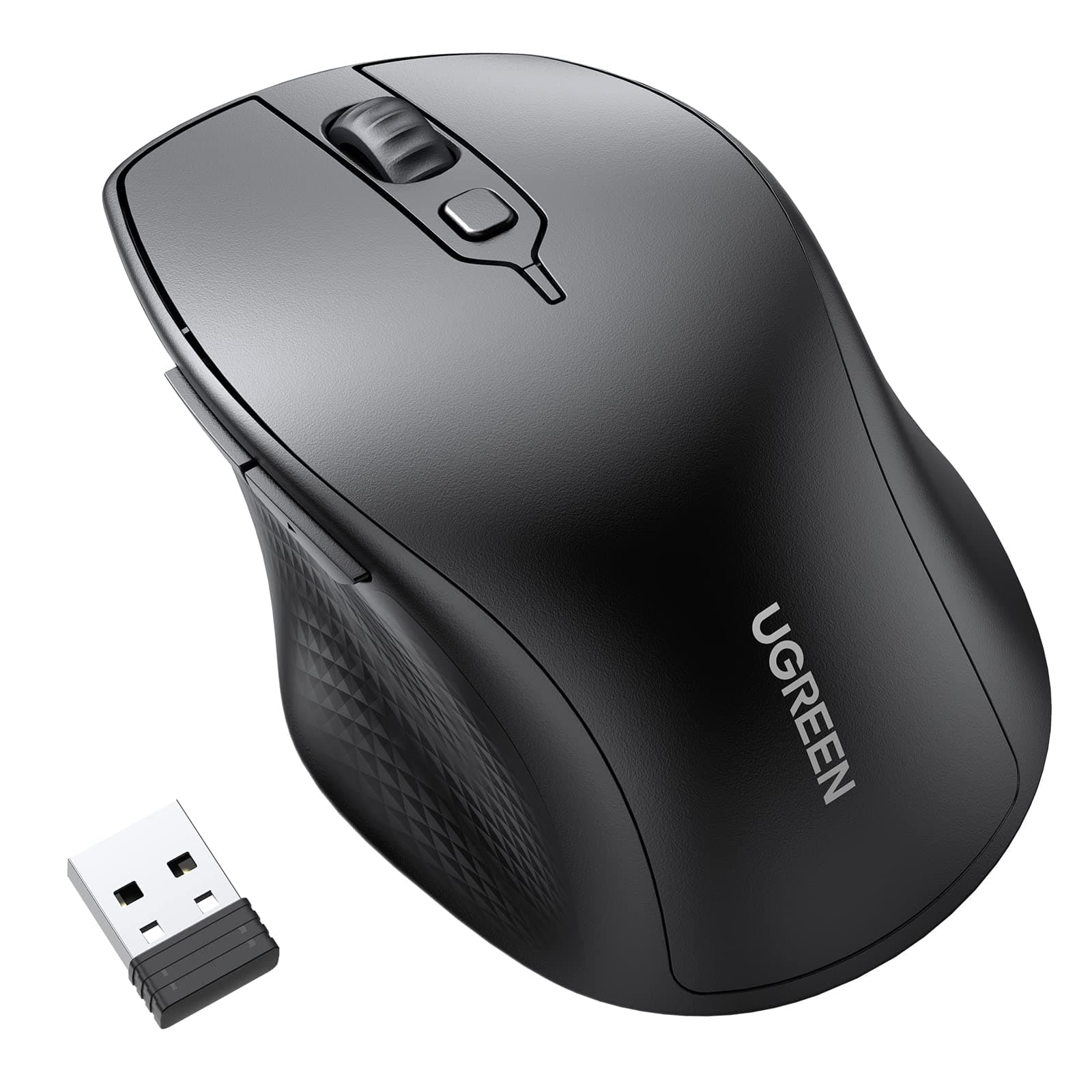 UGREEN Upgraded Ergonomic Mouse Comfortable for Large Sized Hands, Bluetooth Mouse for Laptop/Tablet, Silent Click, Dual Mode Bluetooth & 2.4G Nano Wireless Mice for PC/Smart TV/Multi-Devices Black on Amazon.ae - Price Tracker