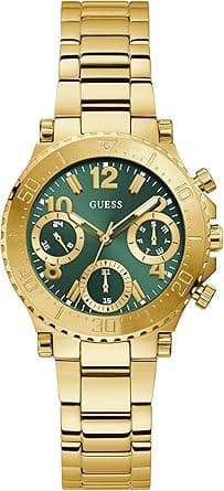 GUESS US Women's Gold-Tone and Green Multifunction Watch on Amazon.ae - Price Tracker