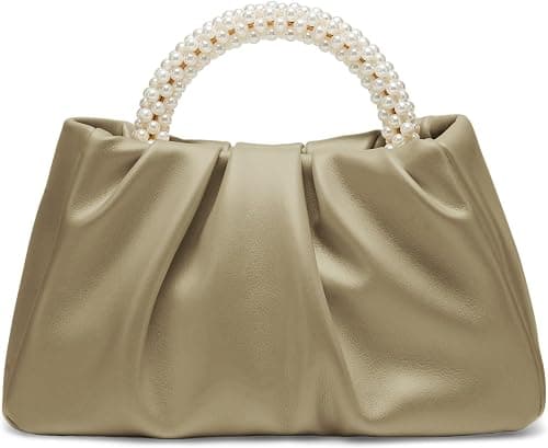 Beatfull Evening Purse Women Small Pearl Handbags Soft Leather Ruched Bag Wedding Bridal Clutch Party Prom Crossbody Purses on Amazon.ae - Price Tracker