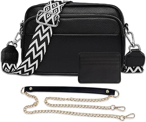 Cross body Bag for Women,Leather Handbag & Shoulder Bag with Adjustable Wide Strap,Chain Strap and 3-Slot Card Holder,Camera Cross Body Bag for Lady Girl Travel Shopping Work Daily Use on Amazon.ae - Price Tracker