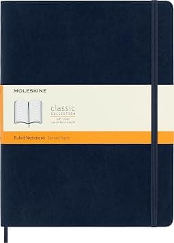Moleskine Classic Notebook, Soft Cover, XL (19.1 cm x 24.1 cm) Ruled/Lined, Sapphire Blue, 192 Pages - Best Deal Finder