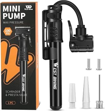 Bicycle Pump Mini Bike Pump - Aluminum Alloy Cycle Pump for Presta & Schrader Valve, Portable Lightweight Bike Tyre Pump Fast Tyre Inflation Mini Air Pump For Mountain Road Bike Ball Pump - Best Deal Finder