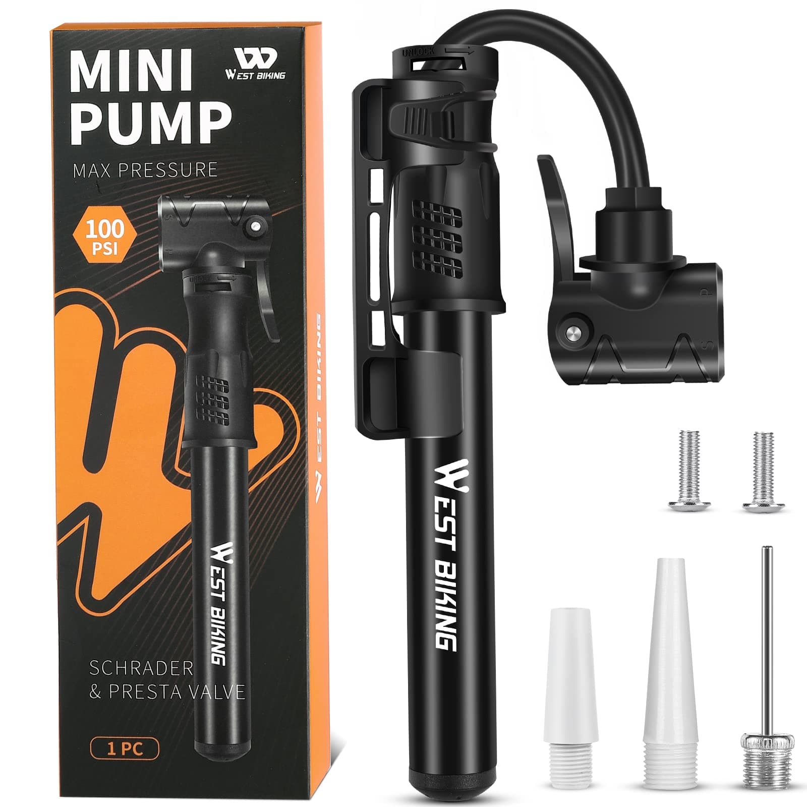 Bicycle Pump Mini Bike Pump - Aluminum Alloy Cycle Pump for Presta & Schrader Valve, Portable Lightweight Bike Tyre Pump Fast Tyre Inflation Mini Air Pump For Mountain Road Bike Ball Pump on Amazon.ae - Price Tracker