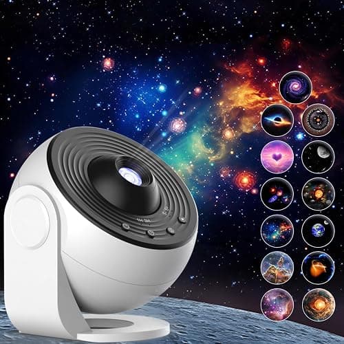 Sunbox Star Projector,Planetarium Projector Galaxy for Bedroom,360 Degree Rotation Night Light with 4K Replaceable 12 Discs Large Projection Area Sky Kids Adults Gifts, White (BL-DQY02) on Amazon.ae - Price Tracker