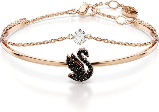 Swarovski Swan bangle, Swan, Black, Rose gold-tone plated on Amazon.ae - Price Tracker