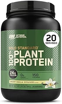 Optimum Nutrition (ON) Gold Standard 100% Plant Based Protein Powder, Gluten Free, Vegan Protein for Muscle Support and Recovery with Amino Acids - Creamy Vanilla, 740 G, 20 Servings - Amazon.ae Price Tracker