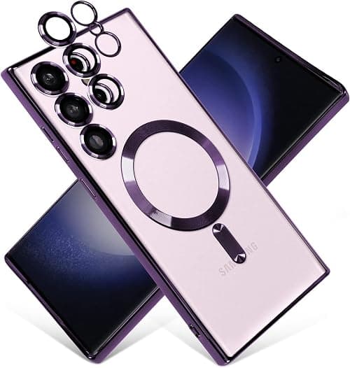 Zubitech Magnetic Clear Case for Samsung Galaxy S25 Ultra with Camera Lens Protector Magsafe Compatible Electroplated Soft TPU Shockproof Case for Galaxy S25 Ultra (Purple, Samsung Galaxy S25 Ultra) on Amazon.ae - Price Tracker