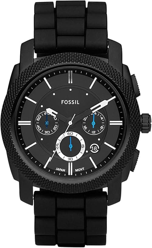 Fossil Machine Men's Watch with Stainless Steel or Leather Band, Chronograph or Analog Watch Display على Amazon.ae - متتبع الأسعار