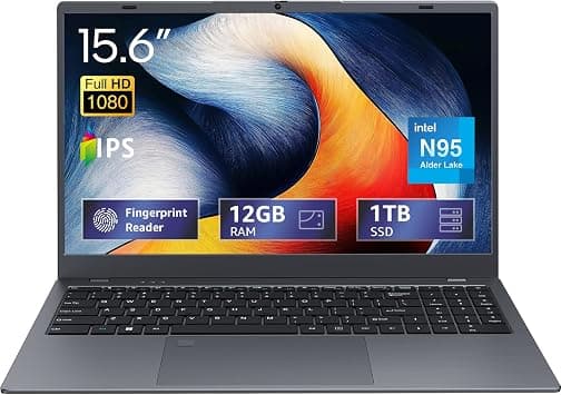 لابتوب اووامو 15.6 IPS -FHD، 12GB LPDDR5 RAM 1TB NVMe SSD لابتوب رباعي النواة N95 (حتى 3.4GHz)، كمبيوتر خفيف الوزن متعدد المنافذ للطلاب والمنزل واي فاي 5 بلوتوث 5.0 - متتبع أسعار Amazon.sa