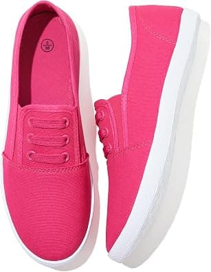 Women's Canvas Slip on Sneakers Casual Slip on Walking Shoes Womens Tennis Shoes Flat Dress Shoes Non Slip Work Shoes على Amazon.ae - متتبع الأسعار