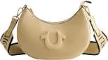 TRUE RELIGION Womens Women's Shoulder Bag Purse, Crescent Hobo Handbag With Adjustable Removable Strap and Horseshoe Logo Hobo Bag - Best Deal Finder