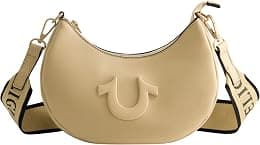 TRUE RELIGION Womens Women's Shoulder Bag Purse, Crescent Hobo Handbag With Adjustable Removable Strap and Horseshoe Logo Hobo Bag - Best Deal Finder
