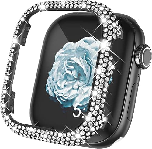 Surace Metal Case Compatible with Apple Watch Series 11 Series 10 42mm, Full Bling Crystal Diamond Metal Face Cover Protective Case Bumper for iWatch Series 10 Series 11 42mm, Black on Amazon.ae - Price Tracker