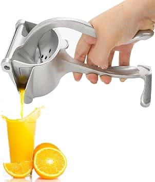 Handheld Juicer, Heavy Duty Aluminum Alloy Fruit Squeezer, Manual Citrus Press with Seed Filter, for Orange, Lemon, Lime, Pomegranate, Apple (Silver) على Amazon.ae - متتبع الأسعار
