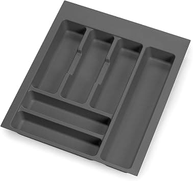 Emuca - Cutlery Organiser, Drawer Organiser for Kitchen, Cutlery Tray, 6 Compartments, Module 45 cm, Plastic, Anthracite Grey على Amazon.ae - متتبع الأسعار
