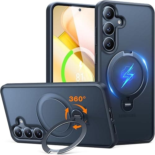 TORRAS 360°Spin Magnetic Stand for Samsung Galaxy S25 Case, Compatible with Magnetic, Military Grade Shockproof Slim Protective S25 Case with Kickstand & Ring Holder, Ostand Spin, Black on Amazon.ae - Price Tracker