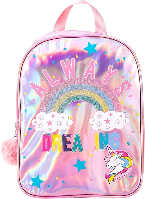 Children's Girls Rainbow Unicorn Backpack Rucksack School Travel Bag with Extra Front Pocket, 32 cm (Always Dreaming), Pink, One Size على Amazon.ae - متتبع الأسعار
