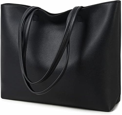 Ladies Tote Bags Simple PU Leather Handbags Work School Shopping Bags for Women with Zip and Inner Pocket على Amazon.ae - متتبع الأسعار