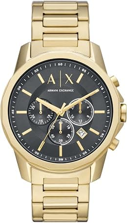 A|X Armani Exchange Chronograph Dress Watch for Men with Stainless Steel, Silicone or Leather Band - Best Deal Finder
