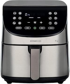 KENWOOD Digital Air Fryer XXXL 7L 2.8KG 1800W with Max Crisp Function, Recipe Book, Rapid Hot Air Circulation for Frying, Grilling, Broiling, Roasting, Baking and Toasting HFM80.000SS Silver/Black - متتبع أسعار Amazon.sa