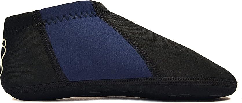 Nufoot Booties Men's Shoes, Foldable & Flexible Footwear, Fold and Go Travel Shoe, Yoga Socks, Indoor Shoes, Slippers, Black with Navy Stripes, Small على Amazon.ae - متتبع الأسعار