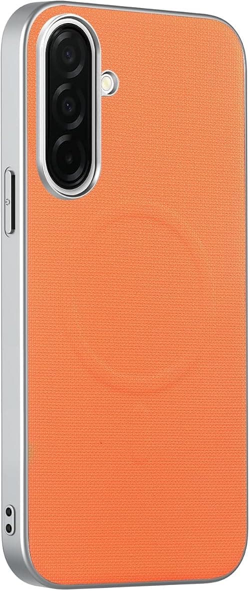 Magnetic Phone Case Compatible with Samsung Galaxy A17 / M17 / F17 【Supports Wireless Charging,PC + TPU + PU Hybrid Protective Cover Shockproof Design】Orange on Amazon.ae - Price Tracker