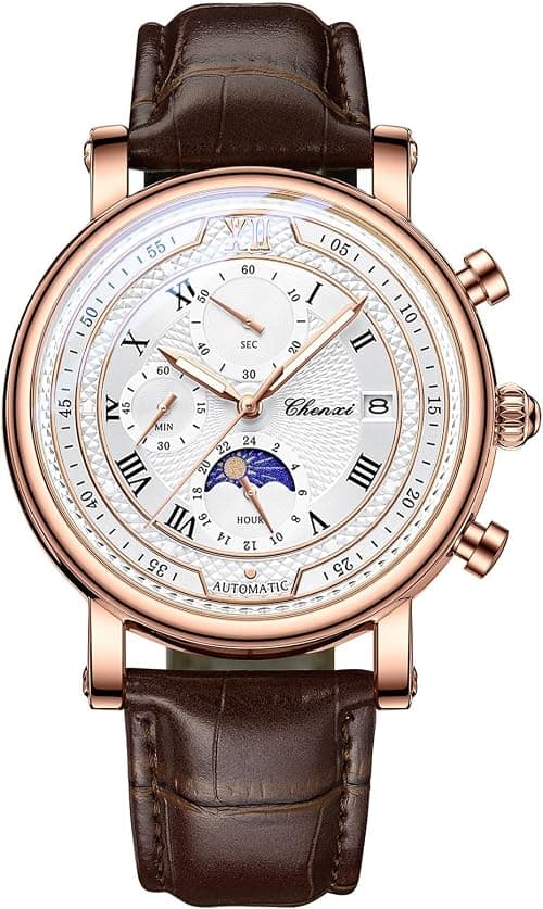 Men’s Multifunctional Leather Watch with Starry Sky Dial, Luminous Hands, Quartz Movement, Calendar Date Display, Water Resistant Stylish Wristwatch for Daily and Formal Wear on Amazon.ae - Price Tracker