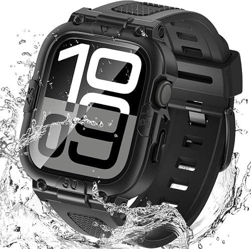 Goton Waterproof 3 in 1 Case and Strap with Tempered Glass Screen Protector for Apple Watch Series 10 9 8 7 6 5 4 SE2 SE Ultra 46mm 42mm 44mm 40mm 45mm 41mm 49mm على Amazon.ae - متتبع الأسعار