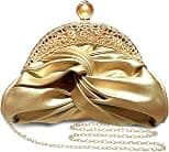 Elegant Women’s Evening Clutch Purse, Pearl & Crystal Beaded Design, Soft Leather Wedding Bag, Luxury Bridal Clutch Handbag for Formal Events, Party, Bridesmaids, Gold - Best Deal Finder
