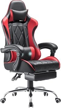 Homall Gaming Chair, Computer Chair with Footrest and Massage Lumbar Support, Ergonomic High Back Video Game Chair with Swivel Seat and Headrest (Red) على Amazon.ae - متتبع الأسعار