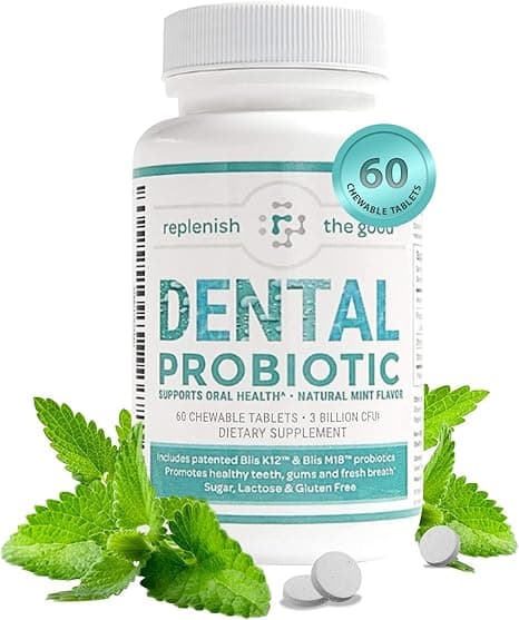 Dental Oral Probiotic, 60 Chewable Tablets - Supplements w/BLIS K12 & M18 - Bad Breath Treatment for Adults - Boosts Oral Health - Fights Halitosis, Tooth Decay, Strep Throat (Mint Flavor) on Amazon.ae - Price Tracker
