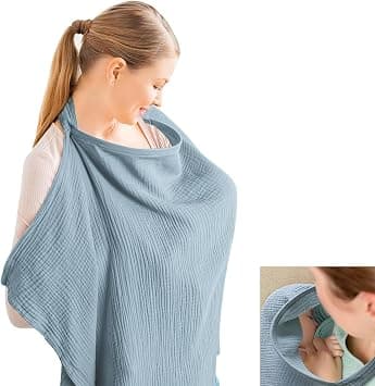 Aputue Nursing Cover, Breathable Cotton Muslin Nursing Cover with Rigid Hoop, Full Coverage Nursing Cover for Breastfeeding Mothers, Gentle Skin-Friendly Nursing Cover for Public Use on Amazon.ae - Price Tracker