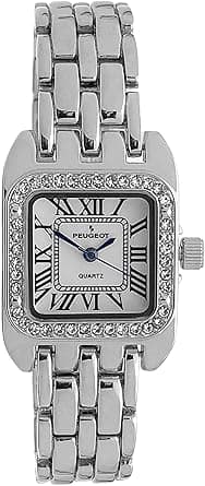 Peugeot Women's Tank Shape Watch with Panther Link Bracelet, Dress Watch with Crystal Bezel and Roman Numeral Dial on Amazon.ae - Price Tracker
