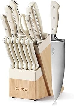 CAROTE Knife Set With Wooden Block20 on Amazon.ae - Price Tracker