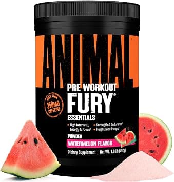 Animal Fury Pre Workout Powder Supplement for Energy and Focus 5g BCAA 350mg Caffeine Nitric Oxide Without Creatine Powerful Stimulant for Bodybuilders, Watermelon, Watermelon, 16.96 Ounce على Amazon.ae - متتبع الأسعار