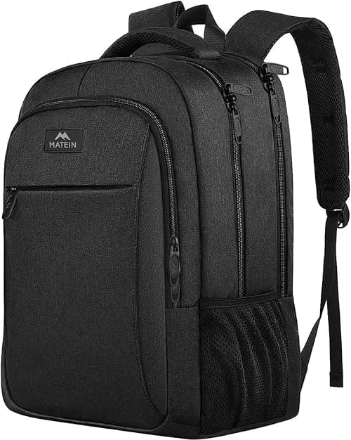 MATEIN Laptop Backpack for Men,Water-Resistant Carry On Travel Bag with USB Charging Port,Fits 15.6 Inch Computer,Daypack for Work,College,Business and Daily Use,Black on Amazon.sa - Price Tracker