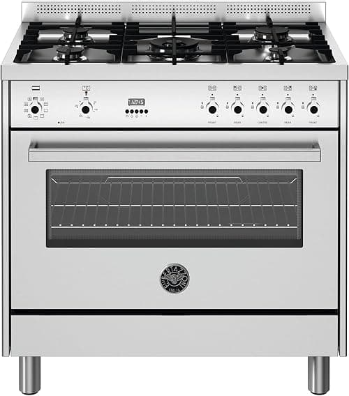 Bertazzoni, 90X60 Gas Cooker, Electric Oven, Single Fan, Self-Cleaning, Cast Iron Pan Support, Square Cooktop, Made In Italy, 1 Year Manufacturer Warranty - PRO905MFELXC on Amazon.ae - Price Tracker