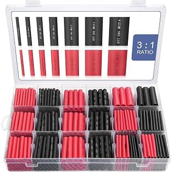 Tazweeq 400-Piece Heat Shrink Tubing Kit, 3:1 Ratio Adhesive Lined, Marine Grade Shrink Wrap for Automotive & Industrial Use, Waterproof Wire Insulation (Black & Red) على Amazon.ae - متتبع الأسعار