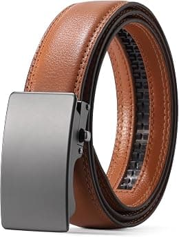 AWAYTR Ratchet Leather Belt for Men - Genuine Leather Black and Brown Belt for Dress Casual Pants - Best Deal Finder