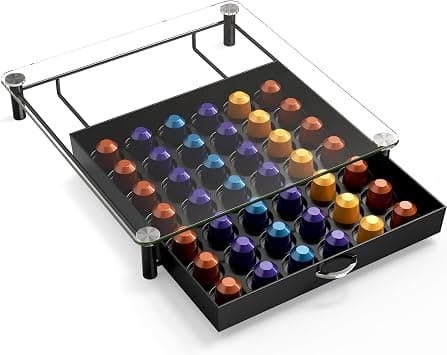 DecoBros Crystal Tempered Glass Nespresso OriginalLine Storage Drawer Holder for Capsules على Amazon.ae - متتبع الأسعار