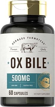 Carlyle Ox Bile Supplement 500 mg | 60 Capsules | Digestive Enzymes on Amazon.ae - Price Tracker